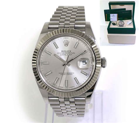 rolex datejust 41 silver dial jubilee